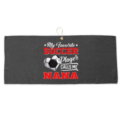 Heart My Favorite Soccer Player Calls Me Nana Large Microfiber Waffle Golf Towel