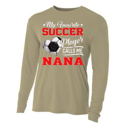 Heart My Favorite Soccer Player Calls Me Nana Cooling Performance Long Sleeve Crew