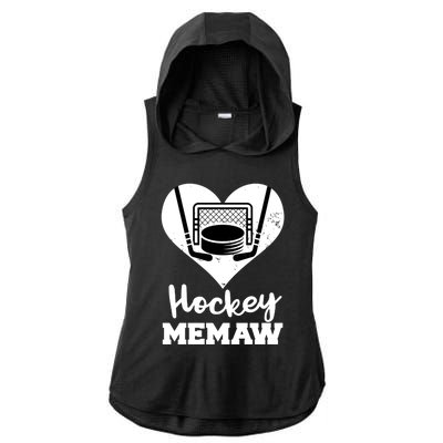 Hockey Memaw Funny Hockey Player Memaw Gift Ladies PosiCharge Tri-Blend Wicking Draft Hoodie Tank