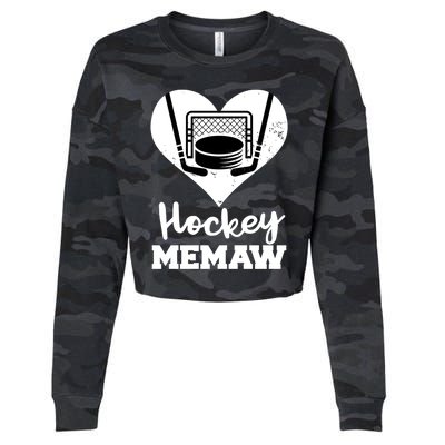 Hockey Memaw Funny Hockey Player Memaw Gift Cropped Pullover Crew