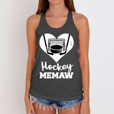 Hockey Memaw Funny Hockey Player Memaw Gift Women's Knotted Racerback Tank