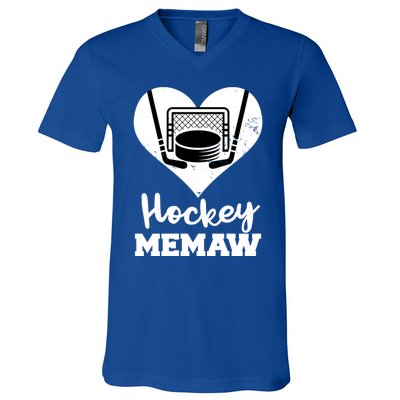 Hockey Memaw Funny Hockey Player Memaw Gift V-Neck T-Shirt