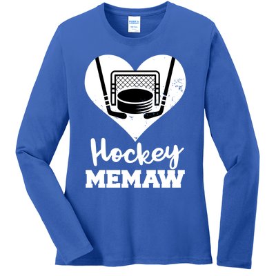 Hockey Memaw Funny Hockey Player Memaw Gift Ladies Long Sleeve Shirt