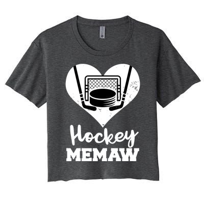 Hockey Memaw Funny Hockey Player Memaw Gift Women's Crop Top Tee