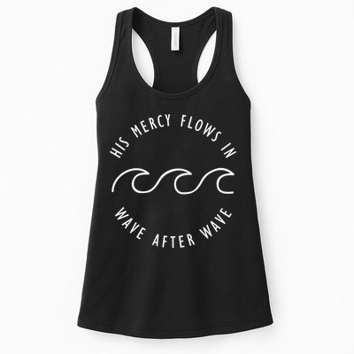 His Mercy Flows In Wave After Wave Christianity Womens Tank Top