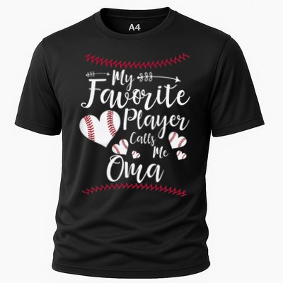 Heart My Favorite Player Calls Me Oma Baseball Cooling Performance Crew T-Shirt