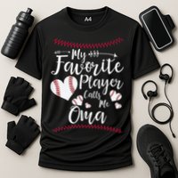 Heart My Favorite Player Calls Me Oma Baseball Cooling Performance Crew T-Shirt