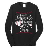 Heart My Favorite Player Calls Me Oma Baseball Long Sleeve Shirt