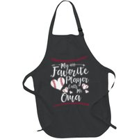 Heart My Favorite Player Calls Me Oma Baseball Apron