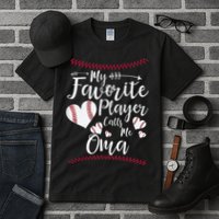 Heart My Favorite Player Calls Me Oma Baseball Tall T-Shirt