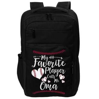 Heart My Favorite Player Calls Me Oma Baseball Impact Tech Backpack