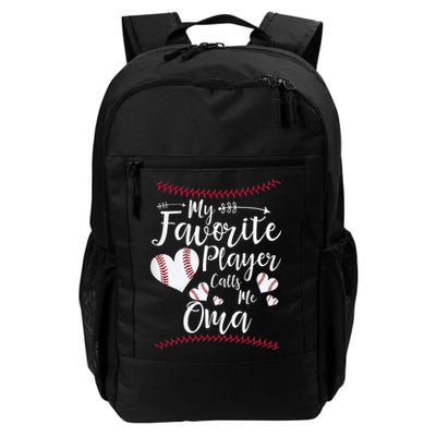 Heart My Favorite Player Calls Me Oma Baseball Backpack