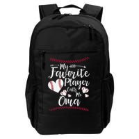 Heart My Favorite Player Calls Me Oma Baseball Backpack