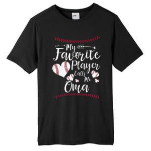 Heart My Favorite Player Calls Me Oma Baseball Tall Fusion ChromaSoft Performance T-Shirt