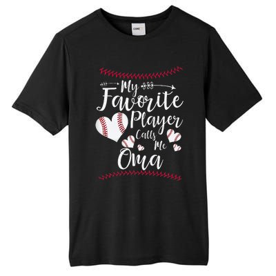 Heart My Favorite Player Calls Me Oma Baseball Tall Fusion ChromaSoft Performance T-Shirt