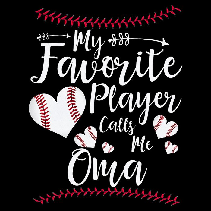 Heart My Favorite Player Calls Me Oma Baseball Drawstring Bag