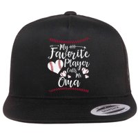 Heart My Favorite Player Calls Me Oma Baseball Flat Bill Trucker Hat