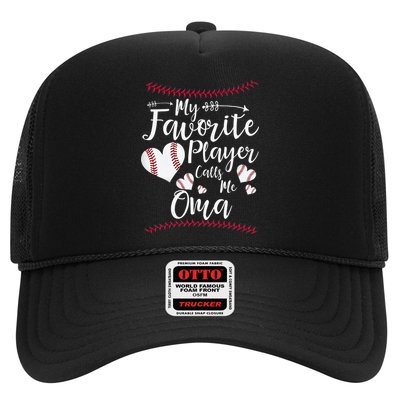 Heart My Favorite Player Calls Me Oma Baseball Hat
