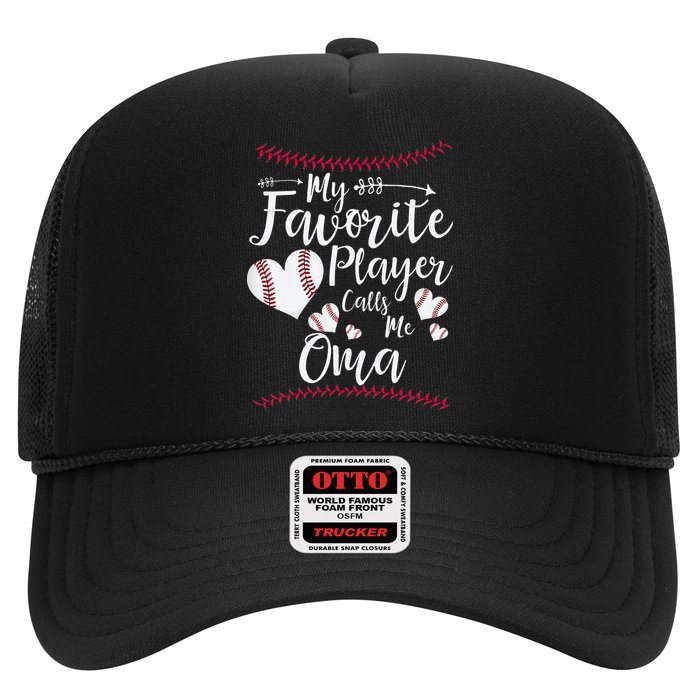 Heart My Favorite Player Calls Me Oma Baseball Hat