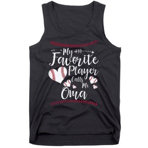 Heart My Favorite Player Calls Me Oma Baseball Tank Top