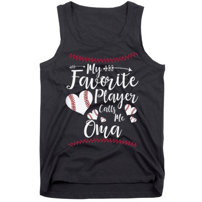 Heart My Favorite Player Calls Me Oma Baseball Tank Top