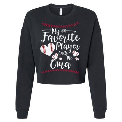 Heart My Favorite Player Calls Me Oma Baseball Cropped Pullover Crew