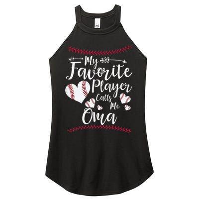 Heart My Favorite Player Calls Me Oma Baseball Women's Perfect Tri Rocker Tank