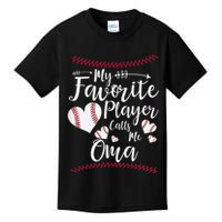 Heart My Favorite Player Calls Me Oma Baseball Kids T-Shirt