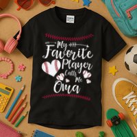 Heart My Favorite Player Calls Me Oma Baseball Kids T-Shirt