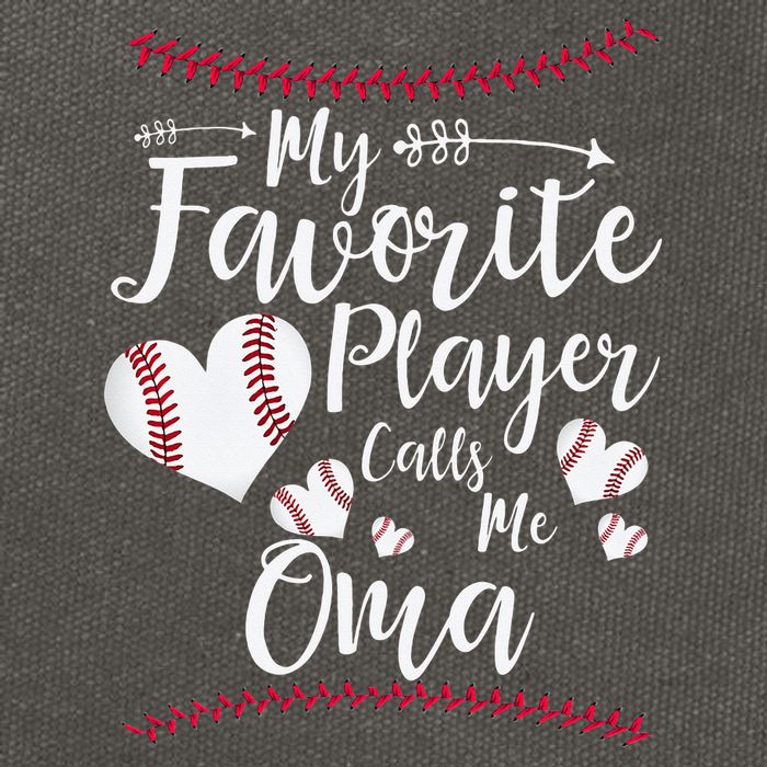 Heart My Favorite Player Calls Me Oma Baseball Cotton Canvas Backpack