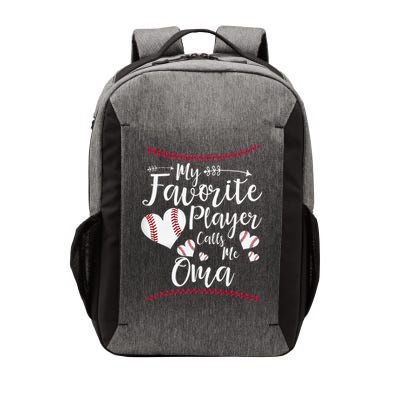 Heart My Favorite Player Calls Me Oma Baseball Vector Backpack