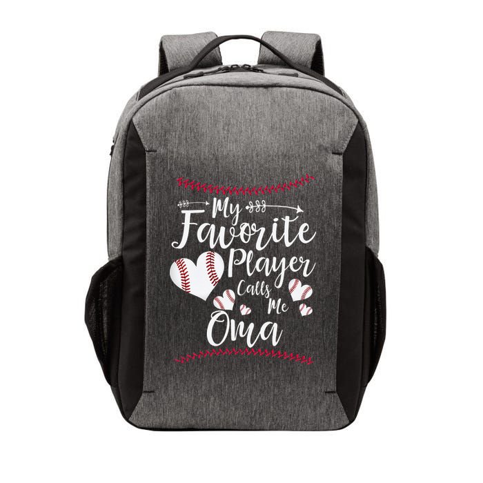 Heart My Favorite Player Calls Me Oma Baseball Vector Backpack