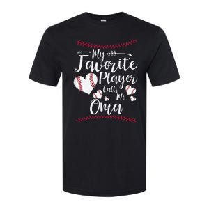 Heart My Favorite Player Calls Me Oma Baseball Softstyle CVC T-Shirt