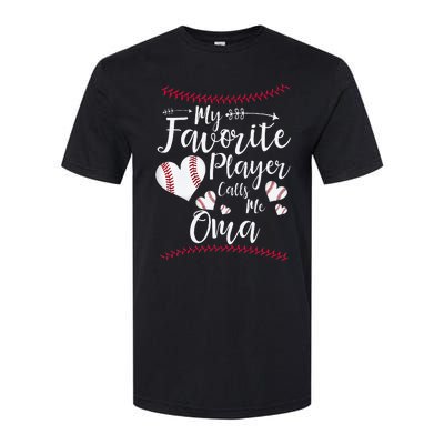 Heart My Favorite Player Calls Me Oma Baseball Softstyle® CVC T-Shirt