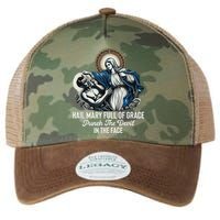 Hail Mary Full Of Grace Punch The Devil In The Face Catholic Legacy Tie Dye Trucker Hat
