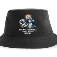 Hail Mary Full Of Grace Punch The Devil In The Face Catholic Sustainable Bucket Hat