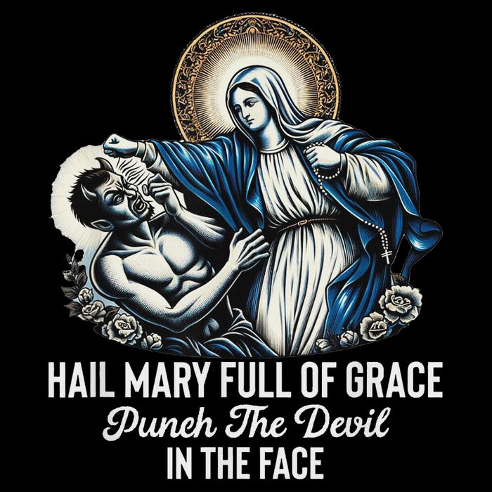Hail Mary Full Of Grace Punch The Devil In The Face Catholic Magnet