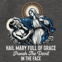 Hail Mary Full Of Grace Punch The Devil In The Face Catholic Vector Backpack
