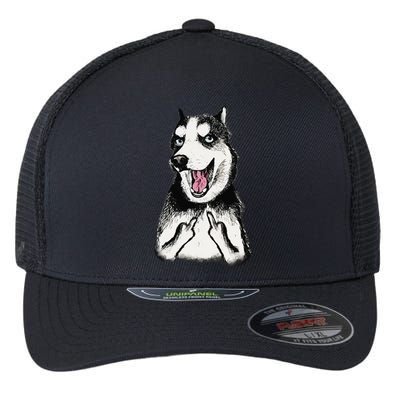 Hidden Middle Finger Signed Funny Cat Flexfit Unipanel Trucker Cap