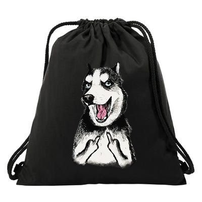 Hidden Middle Finger Signed Funny Cat Drawstring Bag