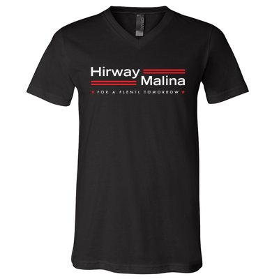 Hirway Malina For A Flentl Tomorrow V-Neck T-Shirt