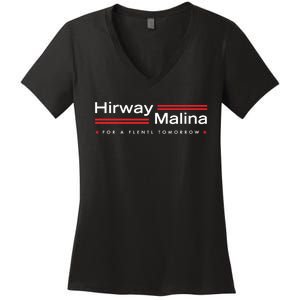 Hirway Malina For A Flentl Tomorrow Women's V-Neck T-Shirt