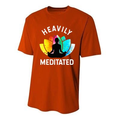 Heavily Meditated Funny Meditation & Yoga Gift Performance Sprint T-Shirt