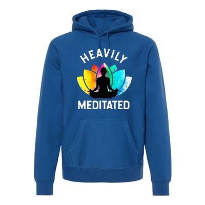 Heavily Meditated Funny Meditation & Yoga Gift Premium Hoodie