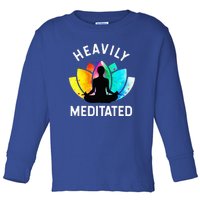 Heavily Meditated Funny Meditation & Yoga Gift Toddler Long Sleeve Shirt