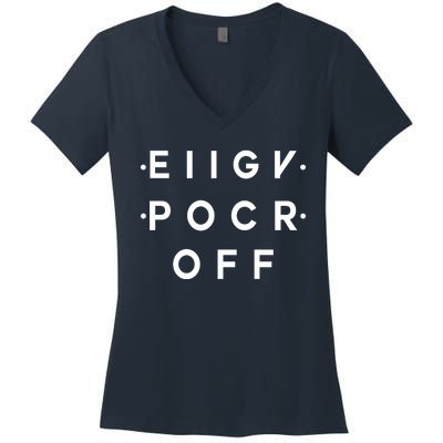 Hidden Message Fck Off Funny Women's V-Neck T-Shirt