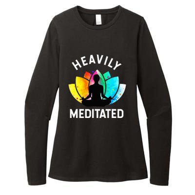 Heavily Meditated  Funny Meditation & Yoga Gift  Womens CVC Long Sleeve Shirt