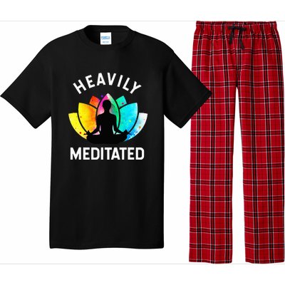 Heavily Meditated  Funny Meditation & Yoga Gift  Pajama Set