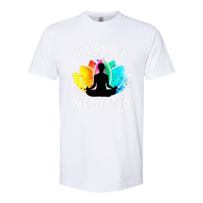 Heavily Meditated  Funny Meditation & Yoga Gift  Softstyle® CVC T-Shirt