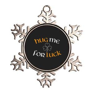 Hug Me For Luck St Patricks Day Irish Celebration Metallic Star Ornament